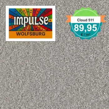 Draufsicht Girloon Cloud 511 Teppichboden mit Preislabel 89,95 €/m²